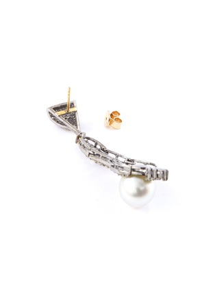 Detail View - Click To Enlarge - TUKKA - Diamond pearl silver drop earrings