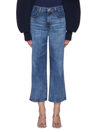 Main View - Click To Enlarge - J BRAND - Joan' Whiskering Wide Leg Crop Denim Jeans
