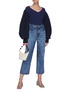 Figure View - Click To Enlarge - J BRAND - Joan' Whiskering Wide Leg Crop Denim Jeans