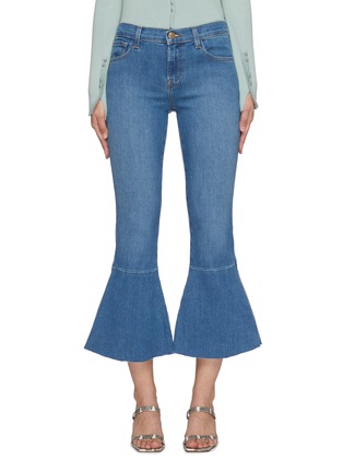 Main View - Click To Enlarge - J BRAND - Ruffle flared hem cropped jeans
