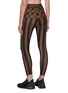 Back View - Click To Enlarge - FENDI - Monogram Print Pequin Stripe Leggings