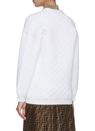 Back View - Click To Enlarge - FENDI - Quilted V-neck button cardigan
