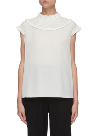 Main View - Click To Enlarge - FENDI - Frill neck blouse