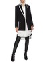 Figure View - Click To Enlarge - FENDI - Contrast trim long sleeve silk shirt dress