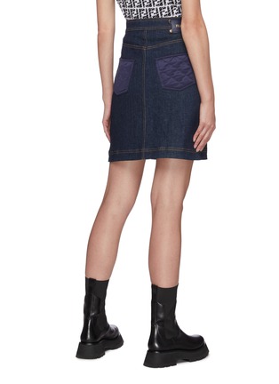 Back View - Click To Enlarge - FENDI - Quilt denim mini skirt