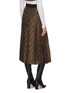Back View - Click To Enlarge - FENDI - Monogram print knit waistband pleated silk midi skirt