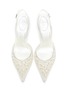 Detail View - Click To Enlarge - RENÉ CAOVILLA - Pearl embellished lace slingback pumps