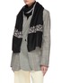 Figure View - Click To Enlarge - AKEE INTERNATIONAL - Baildar embroidered border pashmina stole