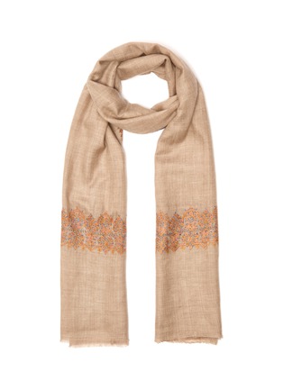 Main View - Click To Enlarge - AKEE INTERNATIONAL - Baildar embroidered border pashmina stole