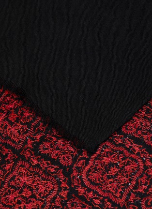 Detail View - Click To Enlarge - AKEE INTERNATIONAL - Floral embroidered handwoven pashmina shawl