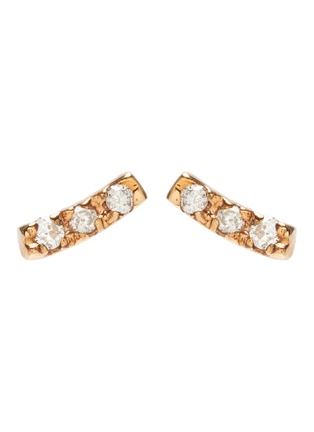 Main View - Click To Enlarge - SARAH & SEBASTIAN - 'Gravity' diamond 14k gold plated earrings