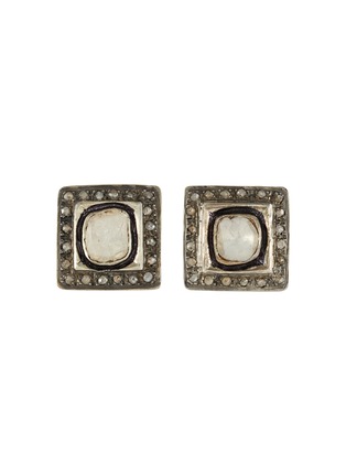Main View - Click To Enlarge - TUKKA - 'Polki' diamond silver stud earrings