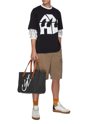 Figure View - Click To Enlarge - JW ANDERSON - x David Wojnarowicz burning house graphic print T-shirt