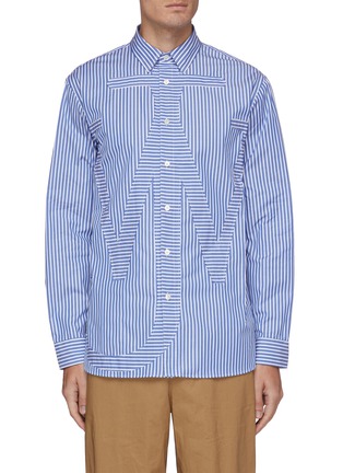 Main View - Click To Enlarge - JW ANDERSON - Anchor appliqué stripe shirt