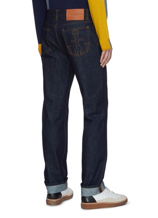 Back View - Click To Enlarge - JW ANDERSON - Anchor embroidery turn up cuff jeans