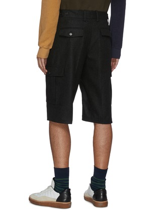 Back View - Click To Enlarge - JW ANDERSON - Wool flannel cargo shorts