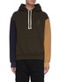 Main View - Click To Enlarge - JW ANDERSON - Anchor embroidered brush fleece inside out hoodie