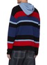 Back View - Click To Enlarge - JW ANDERSON - Anchor embroidered stripe drawstring hoodie