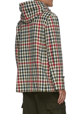 Back View - Click To Enlarge - JW ANDERSON - Check print hooded wool blend duffle coat