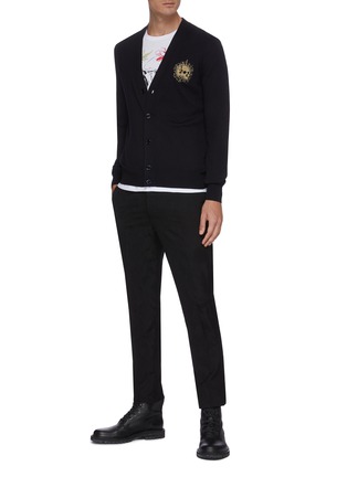Figure View - Click To Enlarge - ALEXANDER MCQUEEN - Strass embellished skull cardigan