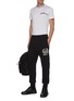 Figure View - Click To Enlarge - ALEXANDER MCQUEEN - Skull floral embroidered patch jogging pants