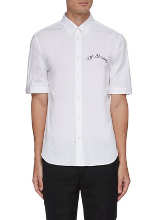 Main View - Click To Enlarge - ALEXANDER MCQUEEN - Logo embroidered shirt