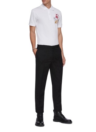 Figure View - Click To Enlarge - ALEXANDER MCQUEEN - Floral embroidered polo shirt
