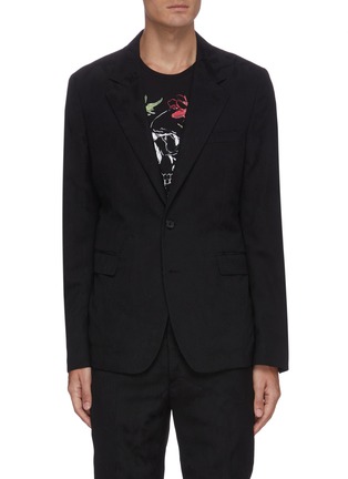 Main View - Click To Enlarge - ALEXANDER MCQUEEN - Tonal floral jacquard single breasted blazer