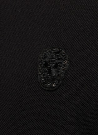 Detail View - Click To Enlarge - ALEXANDER MCQUEEN - SKULL EMBROIDERED PATCH POLO SHIRT