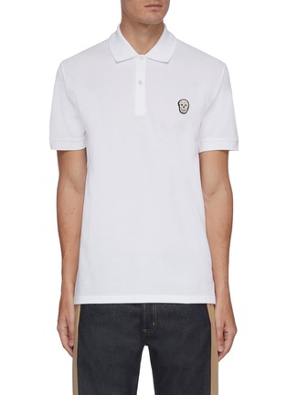 Main View - Click To Enlarge - ALEXANDER MCQUEEN - Skull embroidered patch polo shirt
