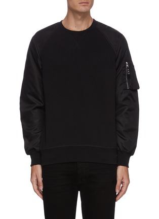 Main View - Click To Enlarge - ALEXANDER MCQUEEN - Pocket bomber sleeve hybrid top