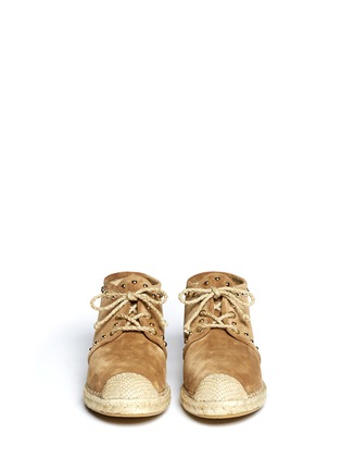 Figure View - Click To Enlarge - STUART WEITZMAN - Studded lace-up slip-ons