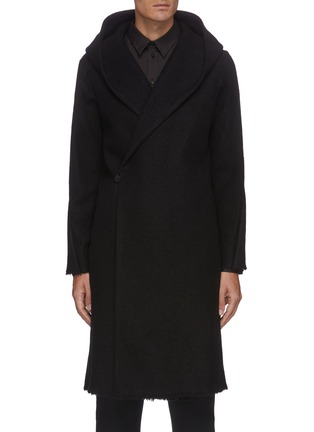 Main View - Click To Enlarge - DEVOA - Oversized hood virgin wool coat