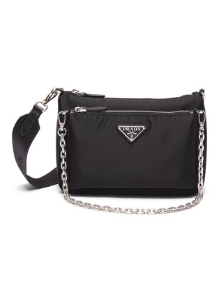 Main View - Click To Enlarge - PRADA - Nylon crossbody bag with removable pouch