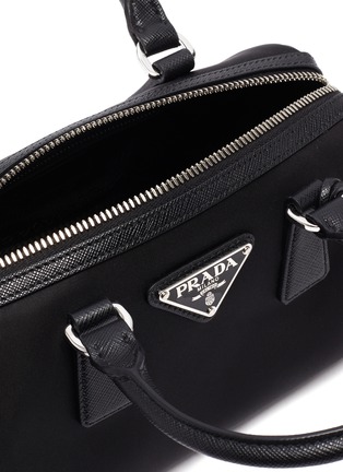 Detail View - Click To Enlarge - PRADA - 'Mini Boston' handbag with Saffiano pouch