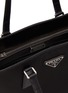 Detail View - Click To Enlarge - PRADA - Logo plaque leather trim nylon square tote