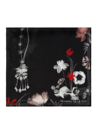 Detail View - Click To Enlarge - ALEXANDER MCQUEEN - 'Night Skeleton' silk scarf