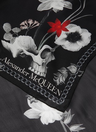 Detail View - Click To Enlarge - ALEXANDER MCQUEEN - 'Night Skeleton' silk scarf