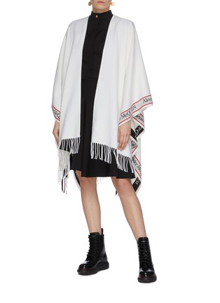 Figure View - Click To Enlarge - ALEXANDER MCQUEEN - 'Selvedge' contrast stripe shawl
