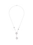 Main View - Click To Enlarge - SAMUEL KUNG - Diamond jade 18k white gold double hoop pendant