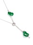 Figure View - Click To Enlarge - SAMUEL KUNG - Diamond jade 18k white gold double pendant necklace