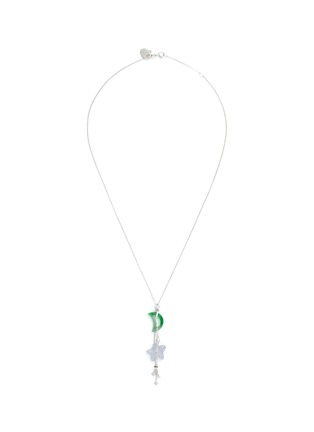 Main View - Click To Enlarge - SAMUEL KUNG - Diamond jade jadeite 18k white gold necklace