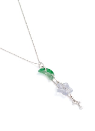 Figure View - Click To Enlarge - SAMUEL KUNG - Diamond jade jadeite 18k white gold necklace