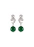Main View - Click To Enlarge - SAMUEL KUNG - Diamond jade bead 18k white gold drop earrings