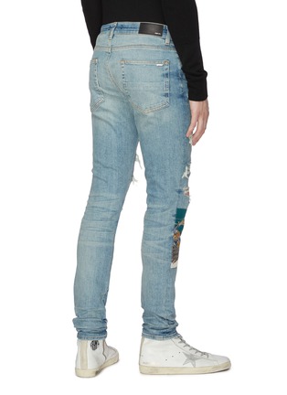 Back View - Click To Enlarge - AMIRI - Scarves art patch ripped jeans