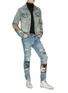 Figure View - Click To Enlarge - AMIRI - Scarves art patch ripped jeans