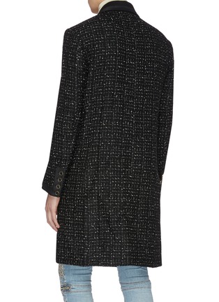 Back View - Click To Enlarge - AMIRI - Peak lapel double breasted boucle long coat