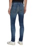 Back View - Click To Enlarge - AMIRI - Quilted leather inserts ripped skinny jeans