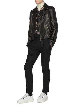 Figure View - Click To Enlarge - AMIRI - Lightweight leather biker jacket