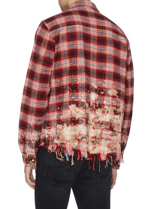 Back View - Click To Enlarge - AMIRI - Bleached and distressed flannel shirt